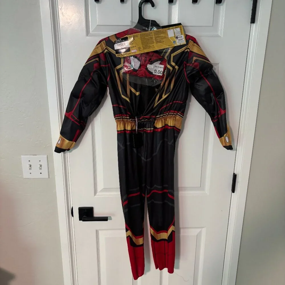 Marvel Spider-Man No Way Home Light-Up‎ Costume Red/Gold – Child Medium (8–10)
